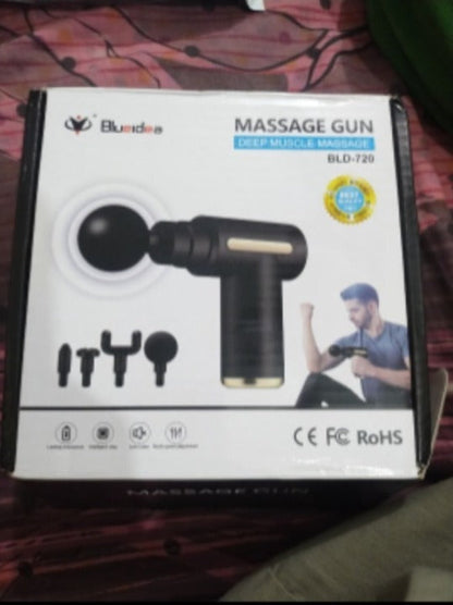 Professional Deep Tissue Massage Gun Blueidea BLD-720 - 4 Heads, Adjustable Multi Speed Massager