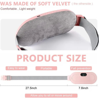 Portable Period Cramp Relief Heating Belt for Women – Electric Rechargeable Menstrual Heating Pad with Massage for Belly, Waist & Lower Back Comfort